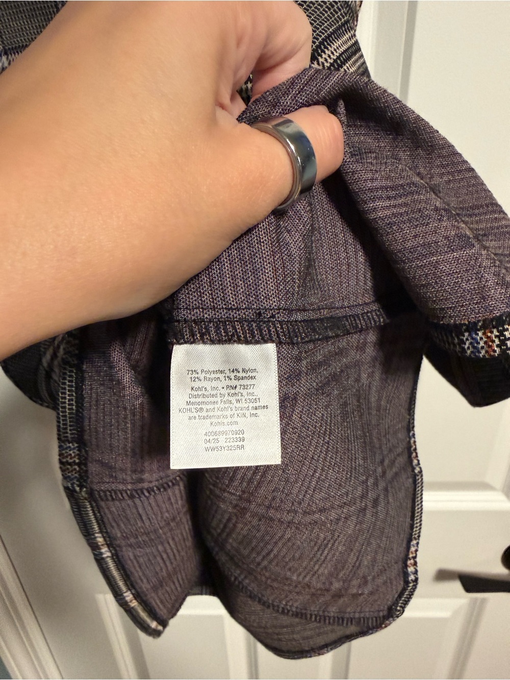 10 Items for $20: Nine West Gray Plaid Sleeveless Mini Dress with Pink Stripe - Picture 3 of 4
